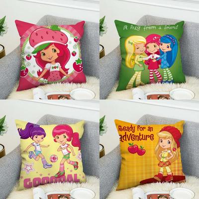 SStrawberry Shortcakes Pillow Case For Car Sofa Decorative Home Doublesided Print Plush Square Throw Pillow Cushion Cover