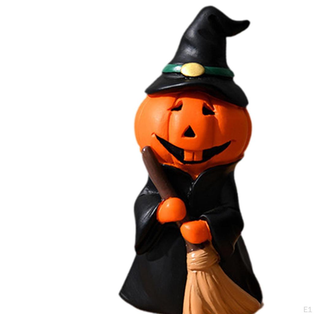 Halloween Miniature Pumpkin Figurine Small Resin Ornamnet for Desk Fireplace