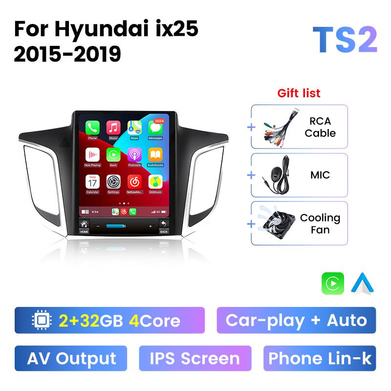 Navifly 9.7" Vertical Screen All-In-One Car Radio For Hyundai Creta IX25 2015-2019 Carplay Android Auto Multimedia Player GPS BT