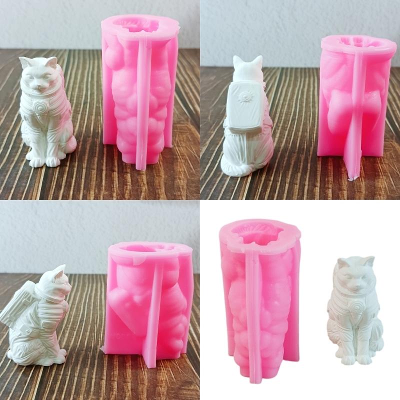Cats Astronaut Molds Silicone Mould Ornament Molds Handmade Candle Molds Soap Molds Casting Molds for Home Decoration