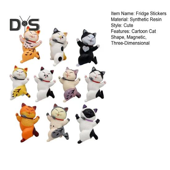 10 Buc. Autocolante Frigider Formă Pisică Desene Animate Autocolante Magnetice pentru Frigider Decorațiune Casă Suport Memo Multifuncțional