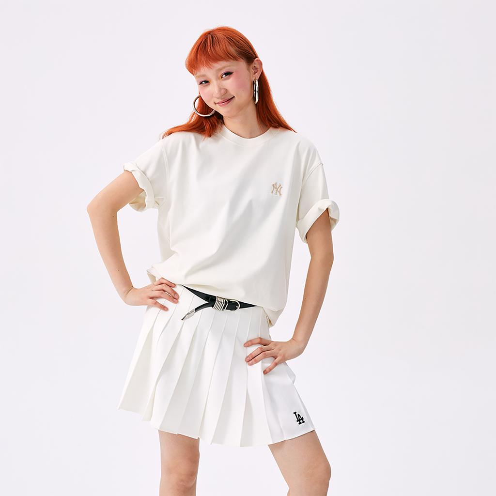 New MLB New York Yankees Basic Collection SS25 T Shirt Unisex Ivory 3ATSB0253-50CRS