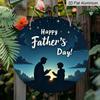 2D Flat, 1pc Father's Day Wall Sign - Aluminum Modern Decorative Art with "Happy Father's Day" Text, Waterproof & Durable, No Power Needed, Easy