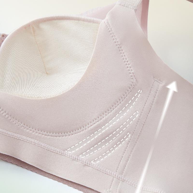 Seamless Bra Women's Mesh Fabric Adjustable Underwear Gathering Bra Push Up Bra