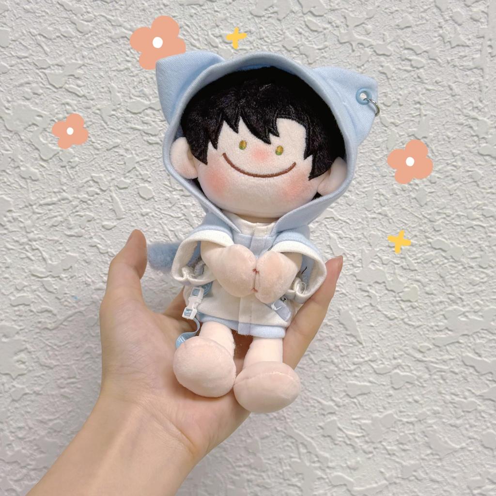Original 10cm Plush Doll Clothes, Hoodie, Blue, 10cm (Used)