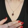 Women Bohemian Artificial Red Crystal Pendant Necklace For Party Prom Jewelry Birthday Gift