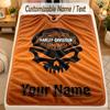 Flannel BlanketHarley-Davidson Custom Name Text Personalized Soft Warm Throw Blanket Home Decor Gift