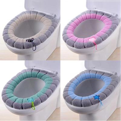 Siège de toilette, siège souple, housse de siège de toilette, coussin, Portable, rétractable et lavable, housse de siège de toilette tricotée en forme de O