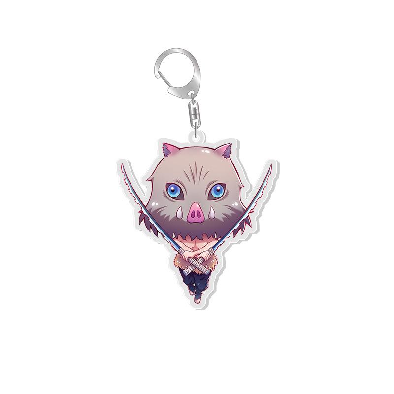 Demon Slayer Double-Sided Acrylic Keychain: Tanjiro, Nezuko, Zenitsu, Shinobu, Giyu Pendant