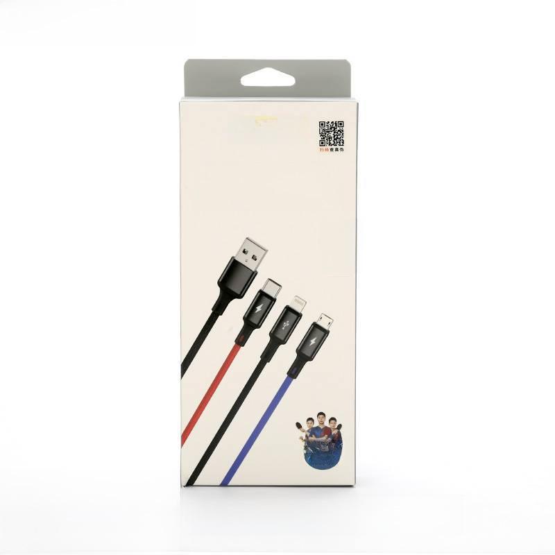 PISEN 3-in-1 Fast Charging Cable - Compatible with Apple, Huawei, Android, Type-C Devices