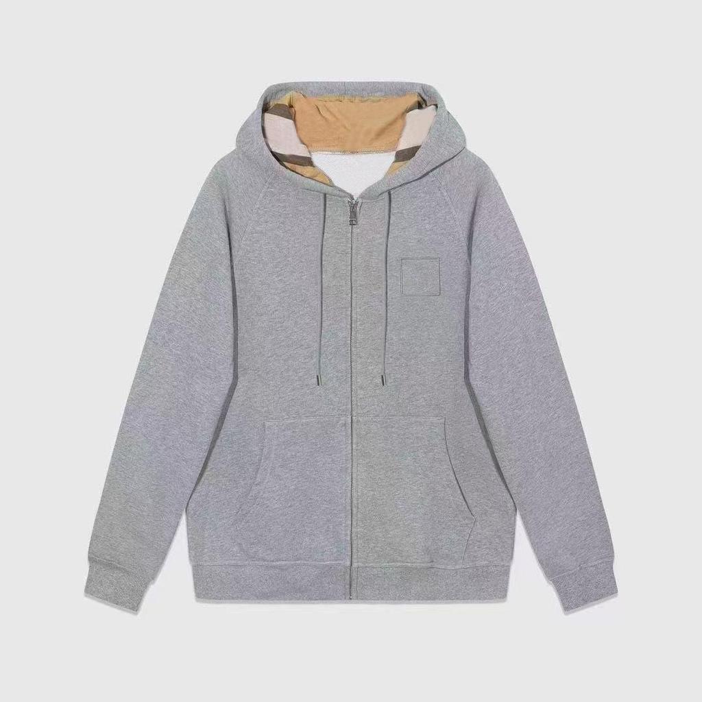 Unisex Bluza z Kapturem w Brytyjskim Stylu: Aksamitny kardigan rozpinany na zamek na wiosnę/jesień z własnym logo