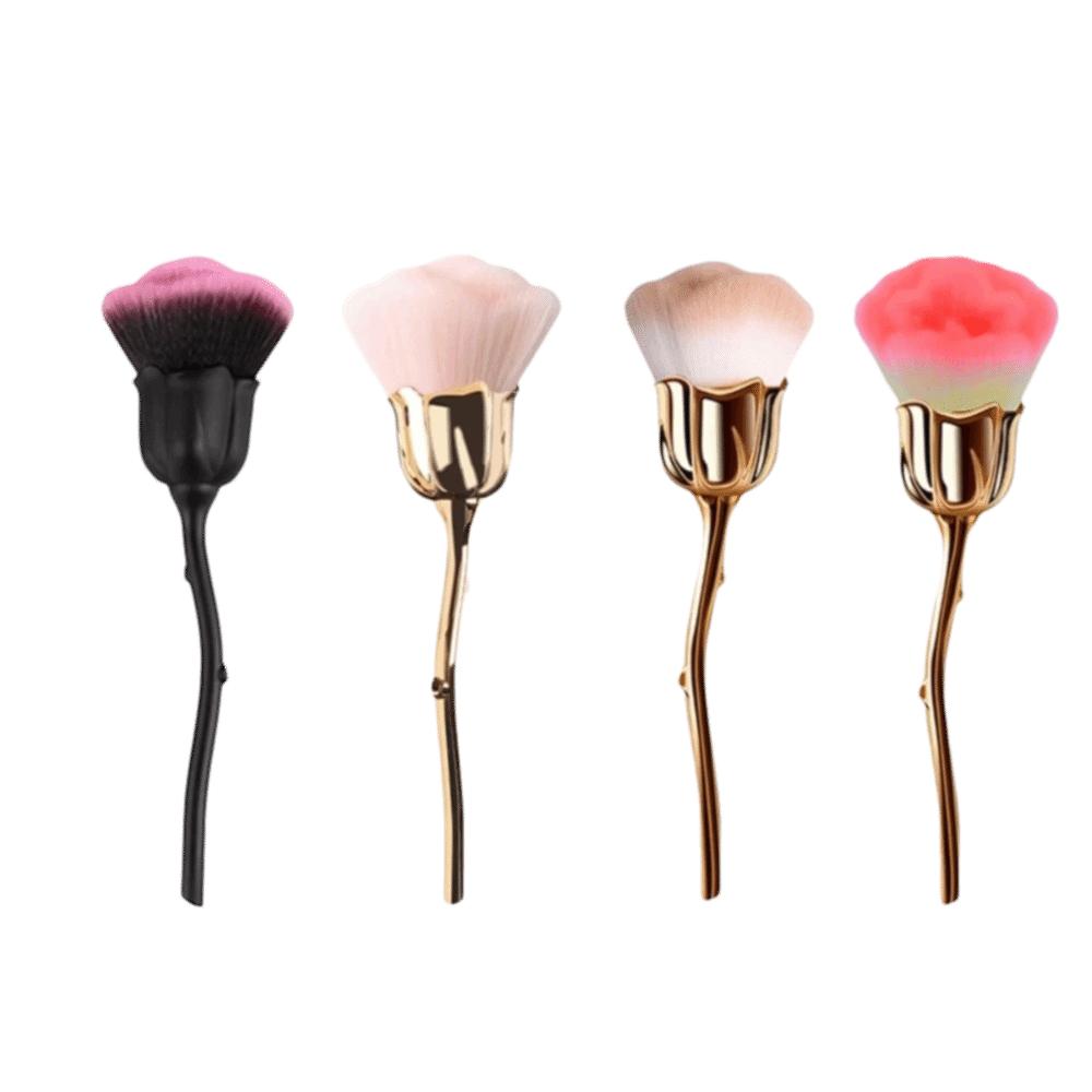Gold Rose Shape Flower Nail Brush Soft Brush Blush Brush Gel Polish Brush Powder Brush Powder Cleaning Nail Art Brushes