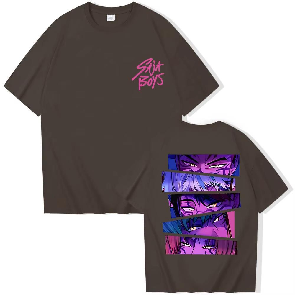 2025 Kpop Demon Hunter Saja Boys Cotton Printed T-shirt Harajuku O-neck Casual Anime Men's and Women's T-Shirt Tops Summer