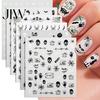 DIY Nail Art Stickers 6 Sheets Halloween Glow-in-the-dark Sticker, Spooky Ghost Pumpkin Skull Manicure Dark Theme Supplies Decal, Decoration