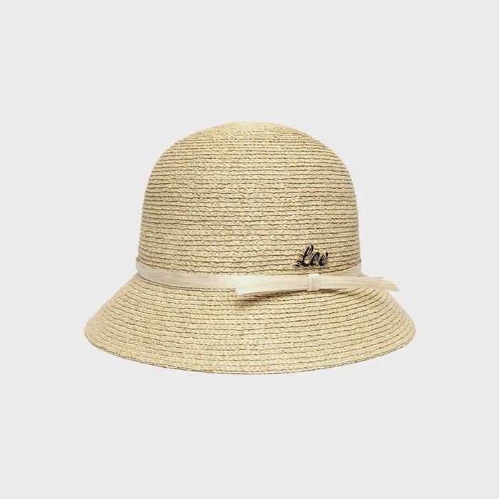 Raffia Bucket Hat Beige