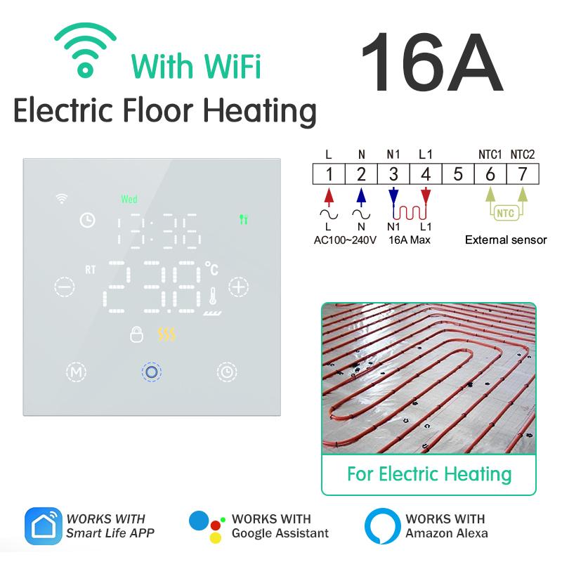 Tuya WiFi Smart Thermostat for Electric Warm Floor Heating Water/Gas Boiler Digital Remote Thermoregulator Google Home Alexa7