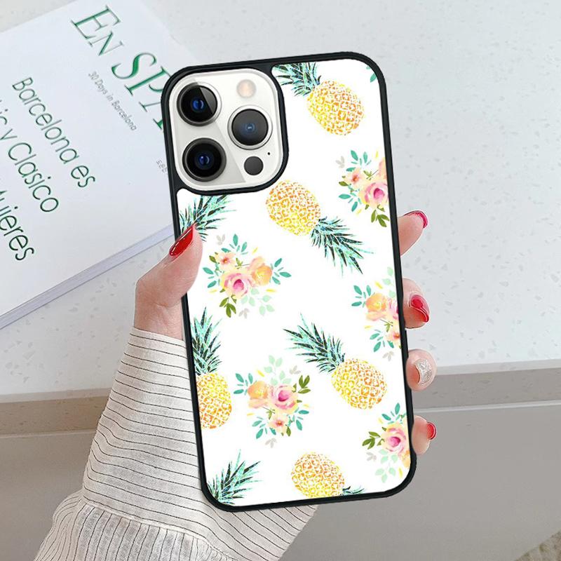 Kawaii Pineapple Art Phone Case For iPhone 17 Air 15 16 16e 14 13 Pro Max Coque 12 11 Pro Max PLUS Mobile Fundas Cover
