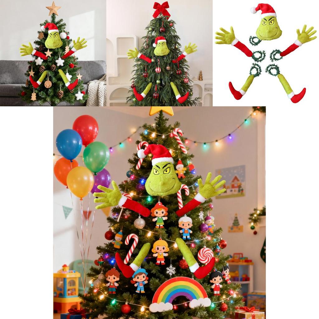 Christmas Plush Grinch Toy With Plush Material For Holiday Decor And Gift Giving