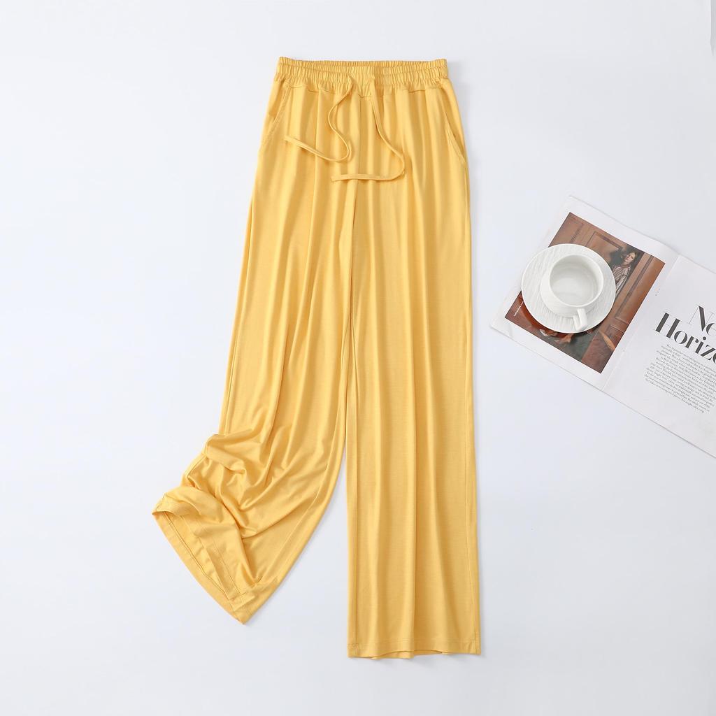 "Sommartunna vida randiga pyjamasbyxor - Casual, lösa, mångsidiga och passform i stor storlek."