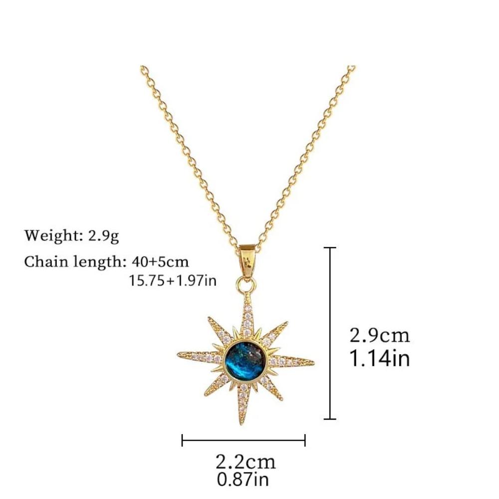 Stainless Steel Sun Pendant Necklace For Women Exquisite and Fashionable Planet Clavicle Chain Girls Party Jewelry Gifts