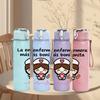 1PC La Enfermera Nurse Cartoon 750ml Color Plastic Sports Water Bottle Leakproof Flip Straw Lid Suitable for Sports Office Home Use