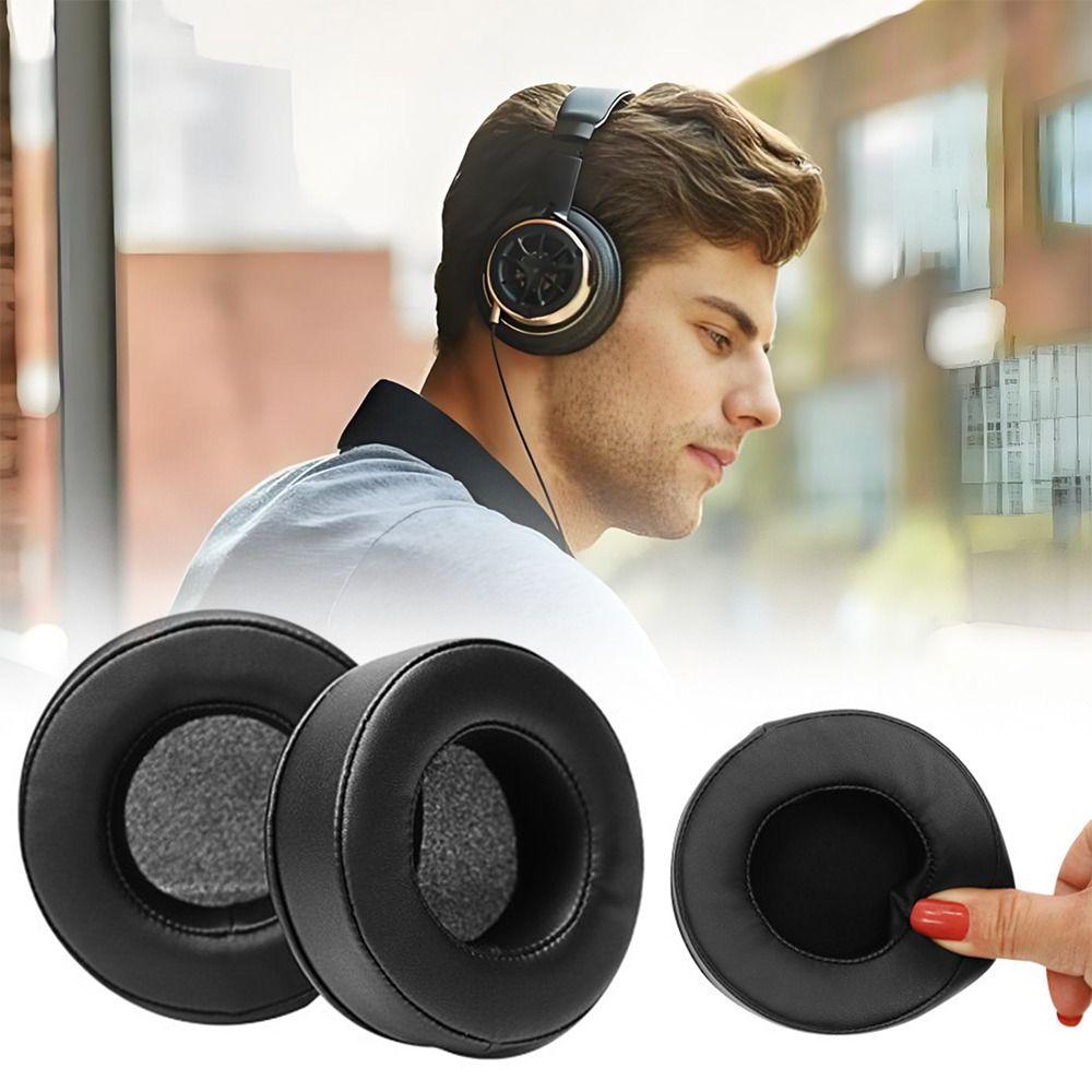 1Pair Round Ear Cushion Protein Leather Headphone Protective Cover Ear Pads  Headphones Accessories