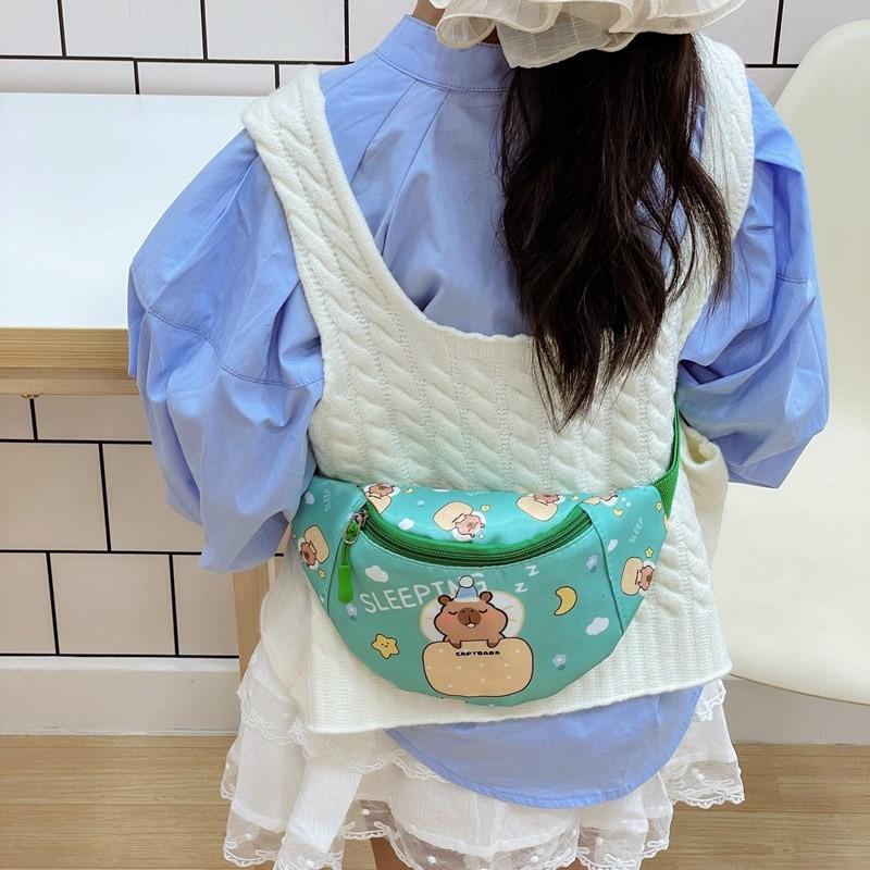 Crossbody Printed Capybara Chest Bag Children Cartoon Outdoor Leisure Waist Pack
