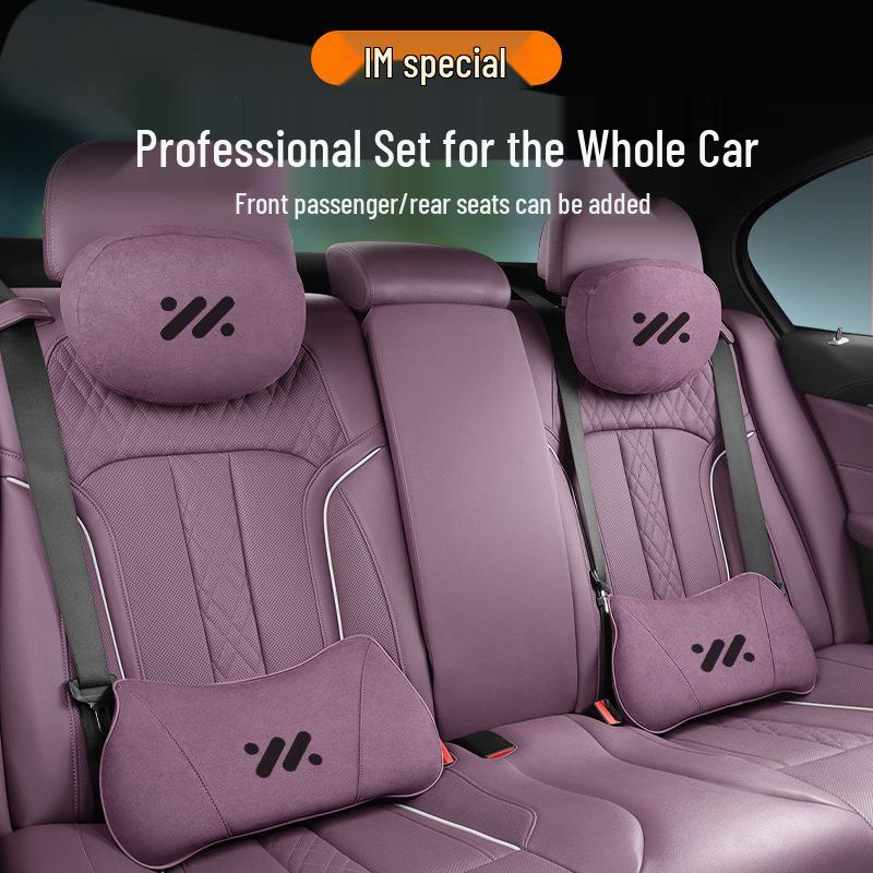 Universal ZEEKR L6 Headrest & Lumbar Support Pillow, Purple - Fits 25 Models, All-Season Car Neck Protection.