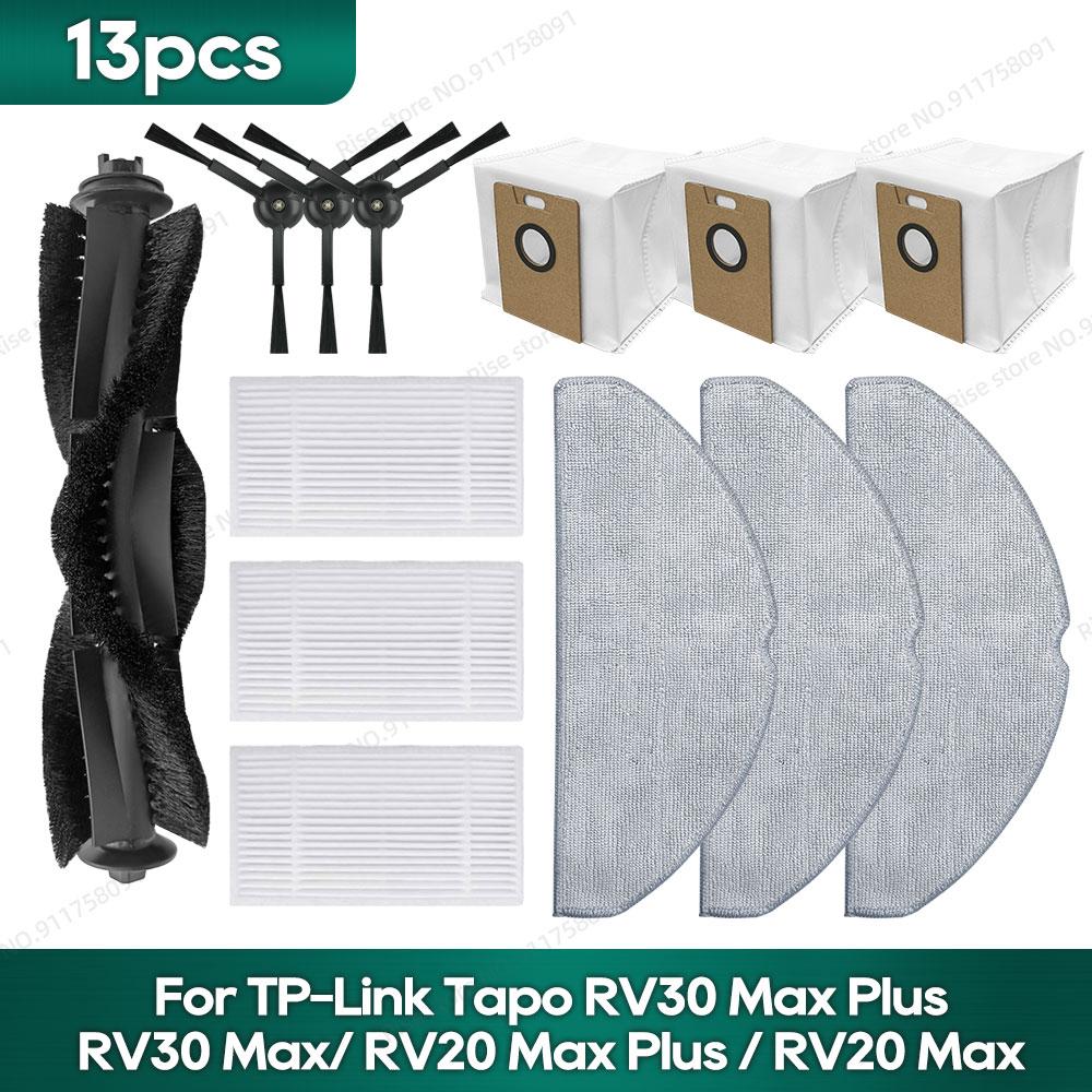 Compatible para TP-Link Tapo RV30 Max Plus/ RV30 Max/ RV20 Max Plus / RV20 Max Accesorios Filtro Hepa Mopa Cepillo Lateral Piezas