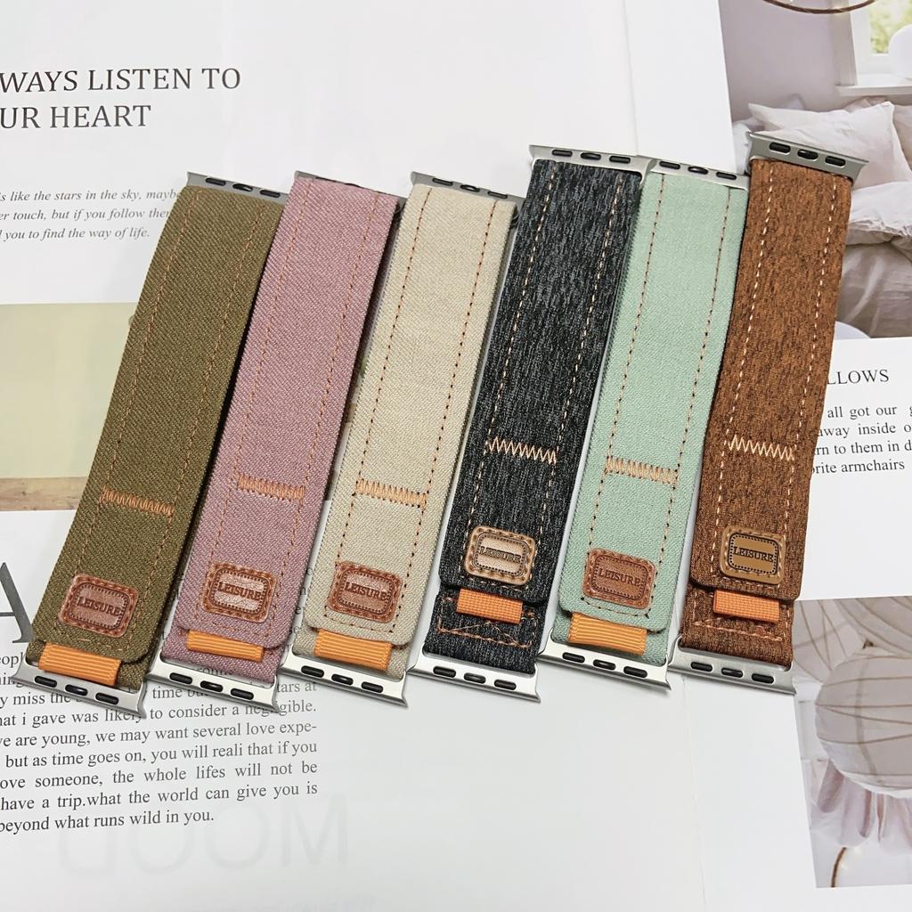 Nylon Band for Apple Watch Strap 49mm 45mm 41mm 44mm 40mm 46mm 42mm Denim Canvas Belt iWatch Series Ultra 11 10 9 8 7 6 5 4 SE 3