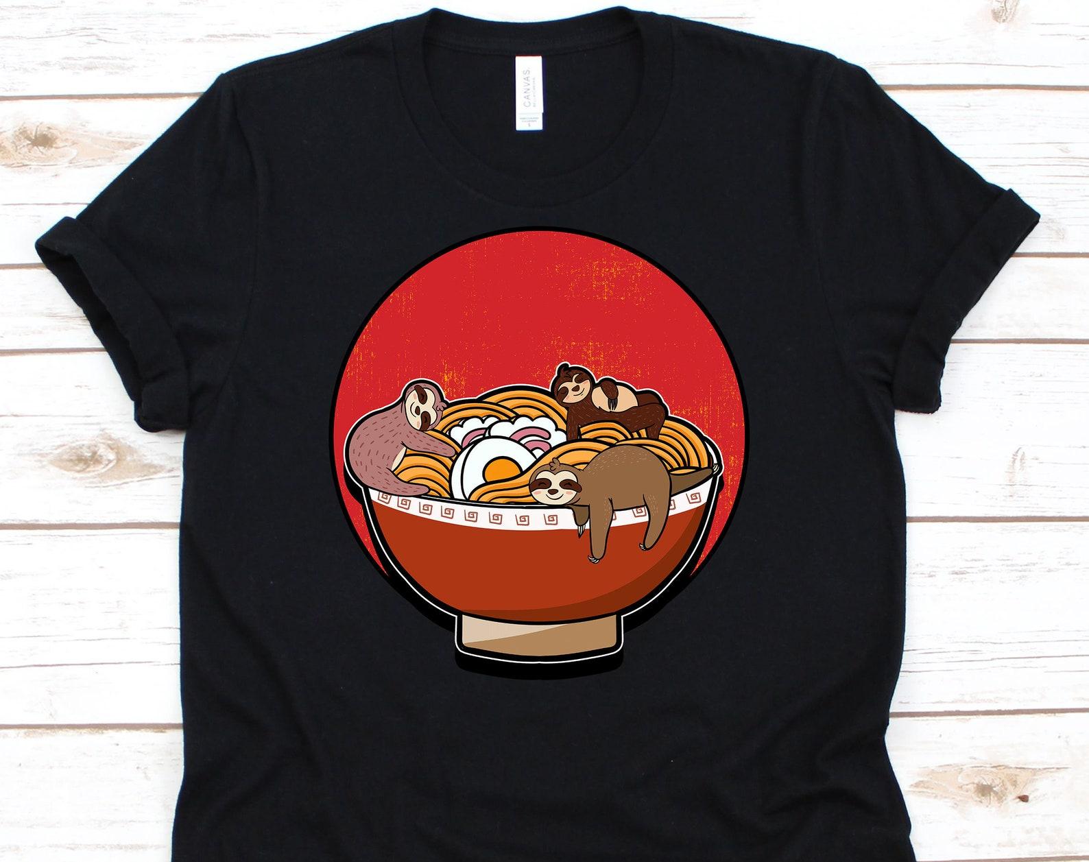 Ramen Sloth Shirt, Japanese Noodle, Ramen T-Shirt, Ramen, Chopstick Shirt, I Love Ramen, Sloth Shirt, Sloth Gift, Sloth Tshirt S