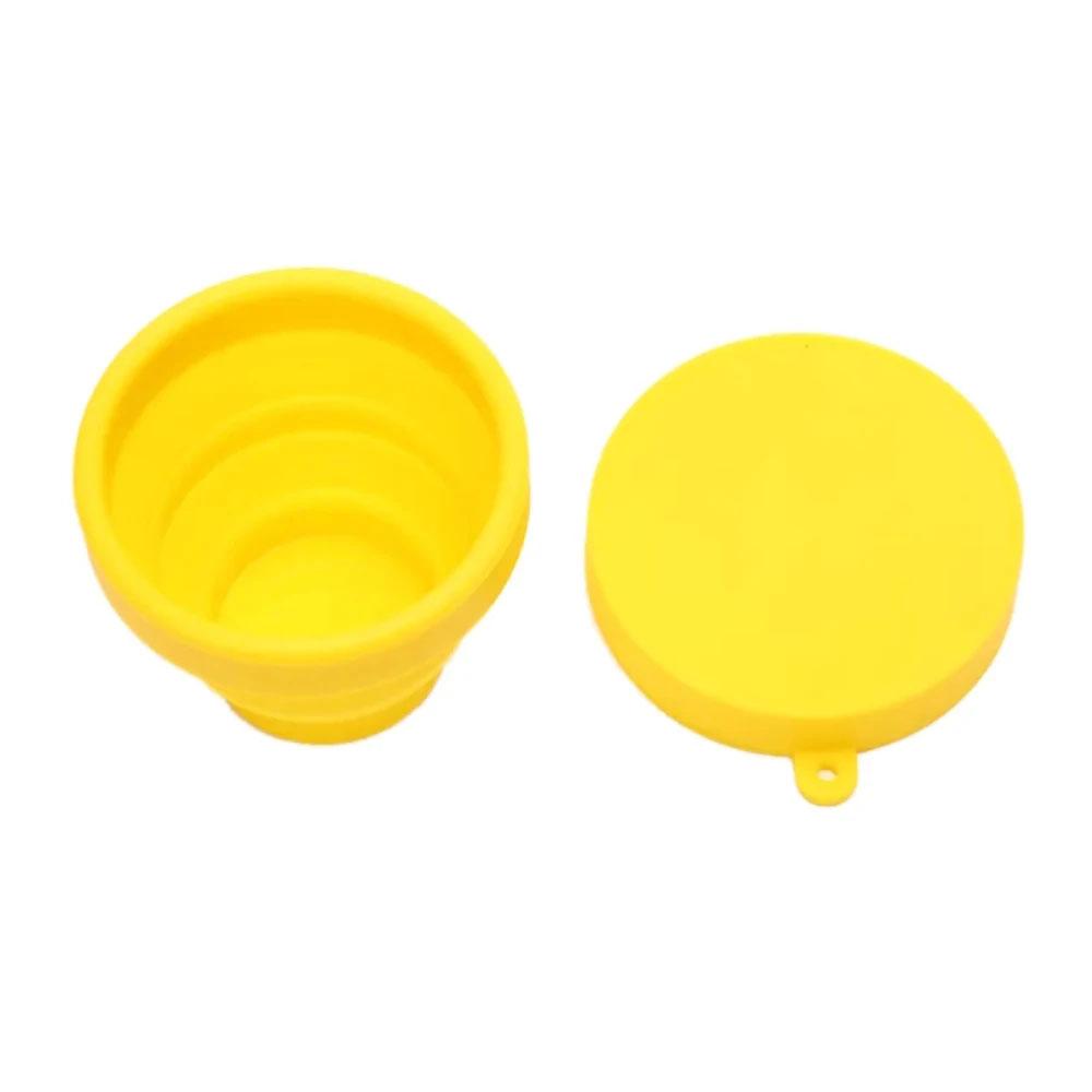 Folding 200mL Silicone Retractable Cup With Lid Portable High-Temperature Resistant Food Grade Water Outdoor Travel Water Cup