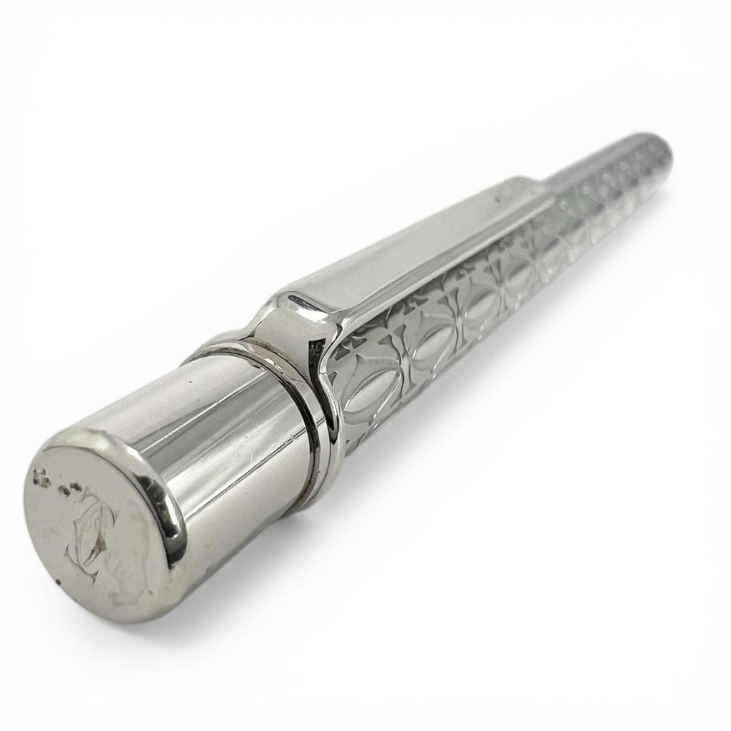 Very Good Cartier Ballpoint Pen Happy Birthday 2C C De Cartier Twist Silver Mens Used