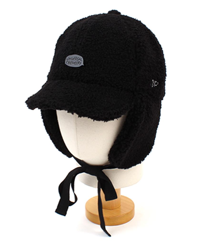Yunibeosyeolkemiseuteuli Bubble Black Fleece Earflap Cap
