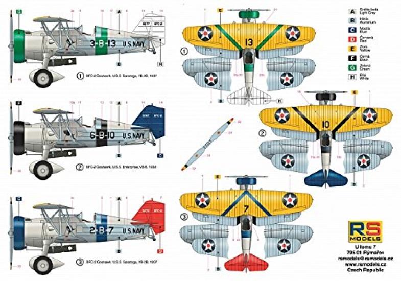 RS Model US Navy Curtiss Goshawk Plastic Model Kit 92213 1/72 BFC-2