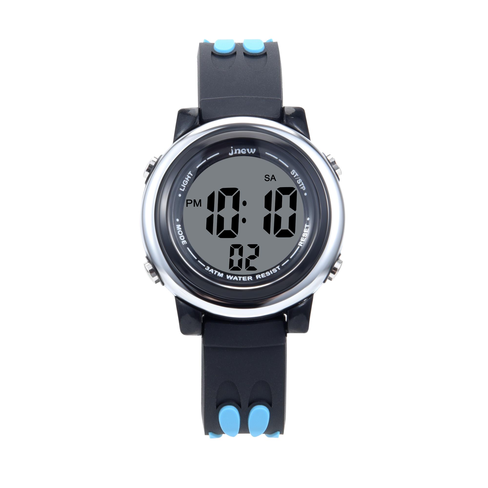 Kids Watch 7 Color Digital Watch for Boys Waterproof Cartoon Sport LED Luminous Children Birthday Gift Wrist Watch black-blue