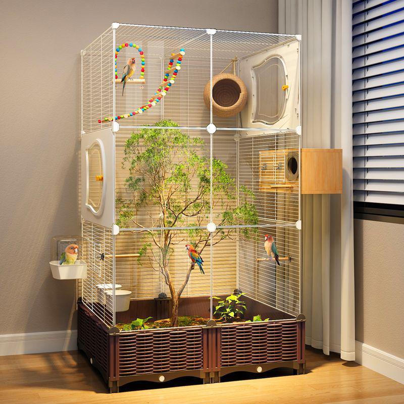 Luxury Splash-Proof Bird Villa: Eco-Friendly, Spacious Home for Parrots, Cockatiels, Budgies, and Peonies