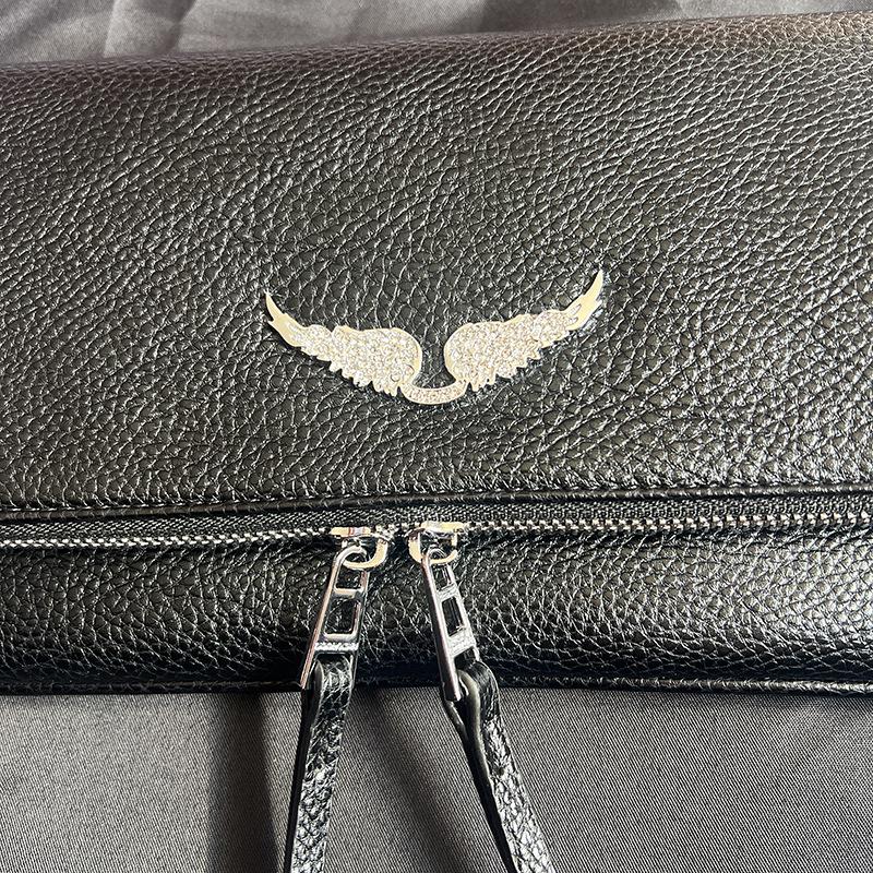ZV Women's Classic Wing Rivet Shoulder Bag - Trendy, Versatile Small Square Chain Bag