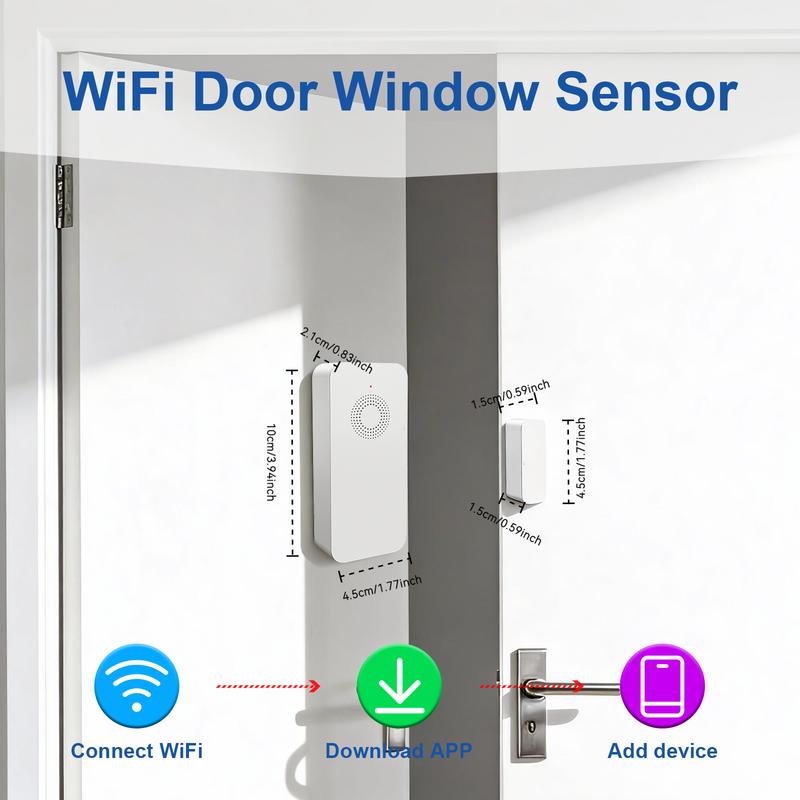 Tuya WiFi Door Sensor Contact Sensor For Home School Hospital Hotel Office Alarm Security Protection