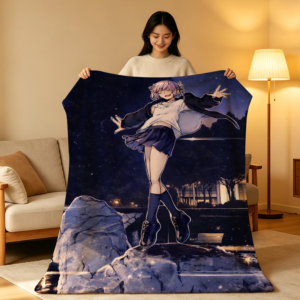 Anime N-Nazuna N-Nanakusa Throw High-Density Short Plush Blanket Soft Skin-Friendly for Sofa Nap Air-Conditioned Room