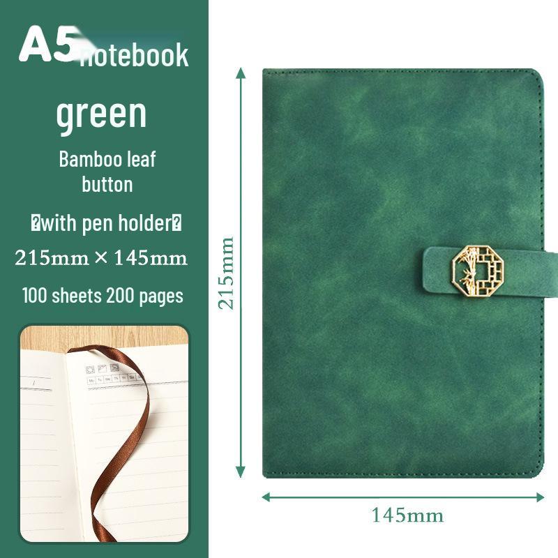 High-End Soft Leather Business Notebook with Magnetic Buckle and Custom Logo - Ideal Gift Set