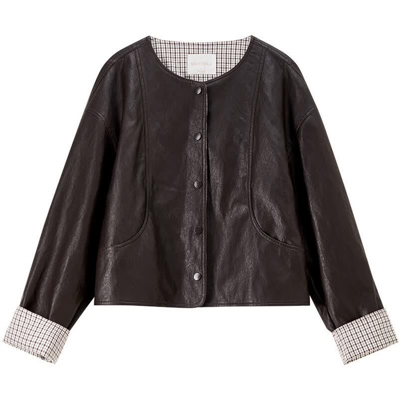Women's Commuter Faux Leather Short Jacket