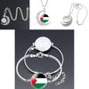 Handcrafted Palestinian Flag Design Moon Pendant Necklace Factory Direct Sale
