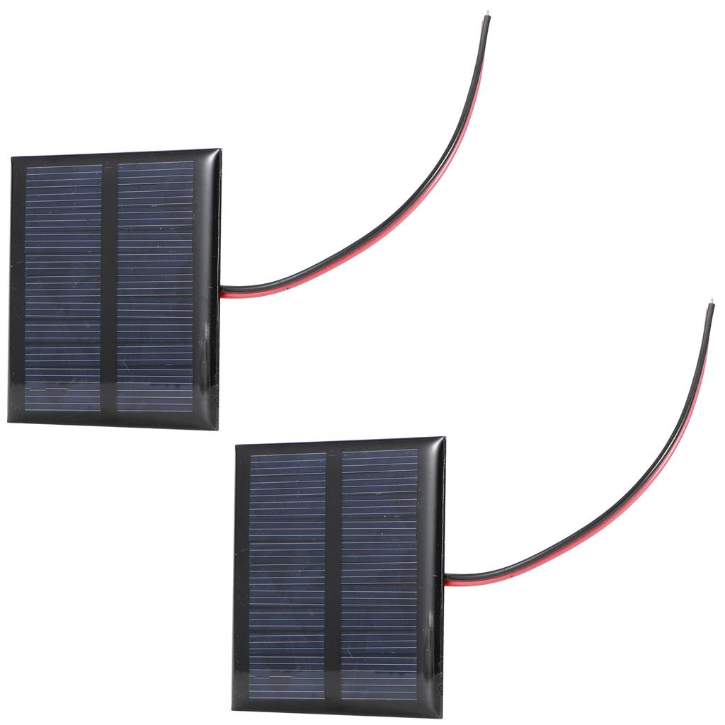 2Pcs 5.5V 0.6W Wired Solar Panel Multifunctional Portable Mini Solar Board Polysilicon