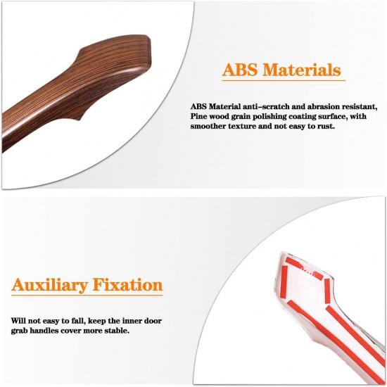 Fit for Toyota Land Cruiser Prado FJ150 150 2010-2018 ABS Inner Door Handle Cover, Car Interior Door Handle Protection Trim Cover, 4PCS (Pine Wood