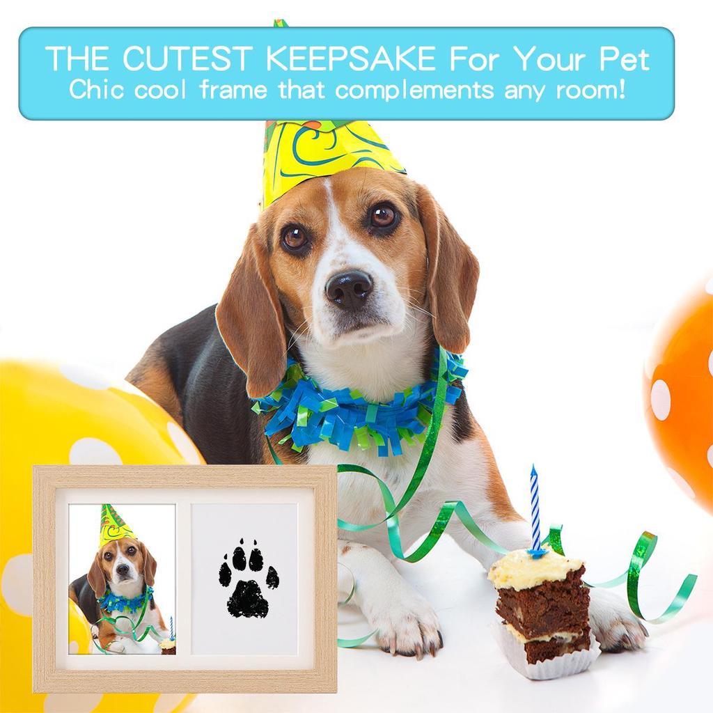 Exkluzivní pamětní rámeček s otiskem tlapky pro kočky a psy - DIY ozdoba/fotorámeček s otiskem dětské ručičky a nožičky, k vystavení nebo zavěšení