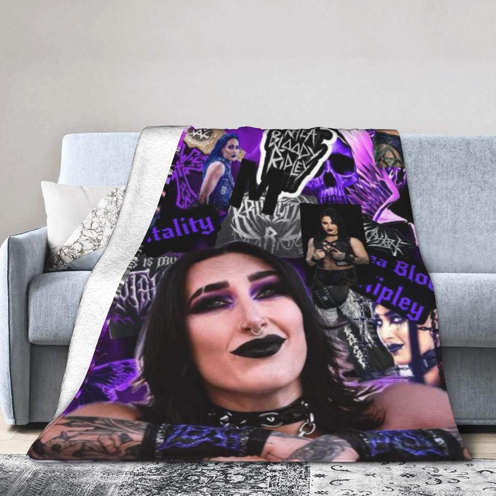Rhea Ripley Wrestlerka Wrestlingová Hodicídeka na Pohovku Měkká Nadýchaná Plyšová Deka 50x60 Palců Vícevelikostní Přehozy na Postel pro Všechna Roční Období
