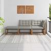 Modular Sofa Units 3 Piece Set Natural & Light Grey