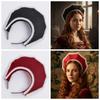 Fascia Corona di Velluto con Bordi di Perle Finte Morbida Fascia per Capelli Vintage con Perle Cosplay di Halloween