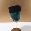 Winter Damen Hardtop Barett Hut Großbritannien Herbst Weiß Schwarz Wollfilz Pillbox Hut Retro Elegant Fedora Malerhut Damen Baretts